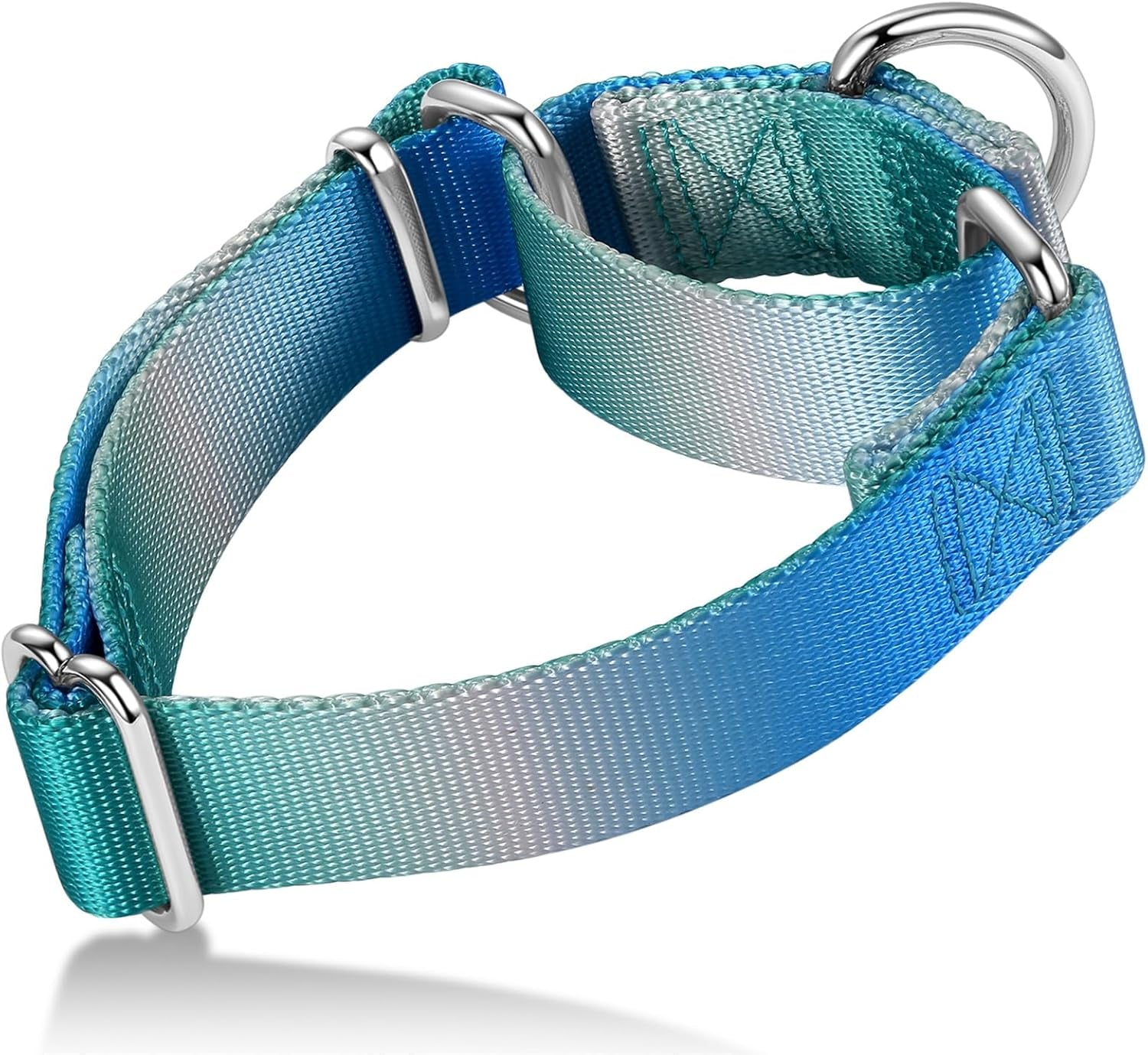 Martingale Dog Collar Colorful Gradient Fashionable - Anti-Escape Soft Durable Pets Collar for Walking Training Outdoor Daily Use -Medium,Turquoise Gradient