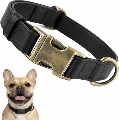 Dog Collars for Medium Dogs Silicone Leather Dog Collars Soft Flexible Waterproof Odor-Proof Durable Thick Classic Adjustable Pet Puppy Collar (Green, Medium (12.5-20" Neck))