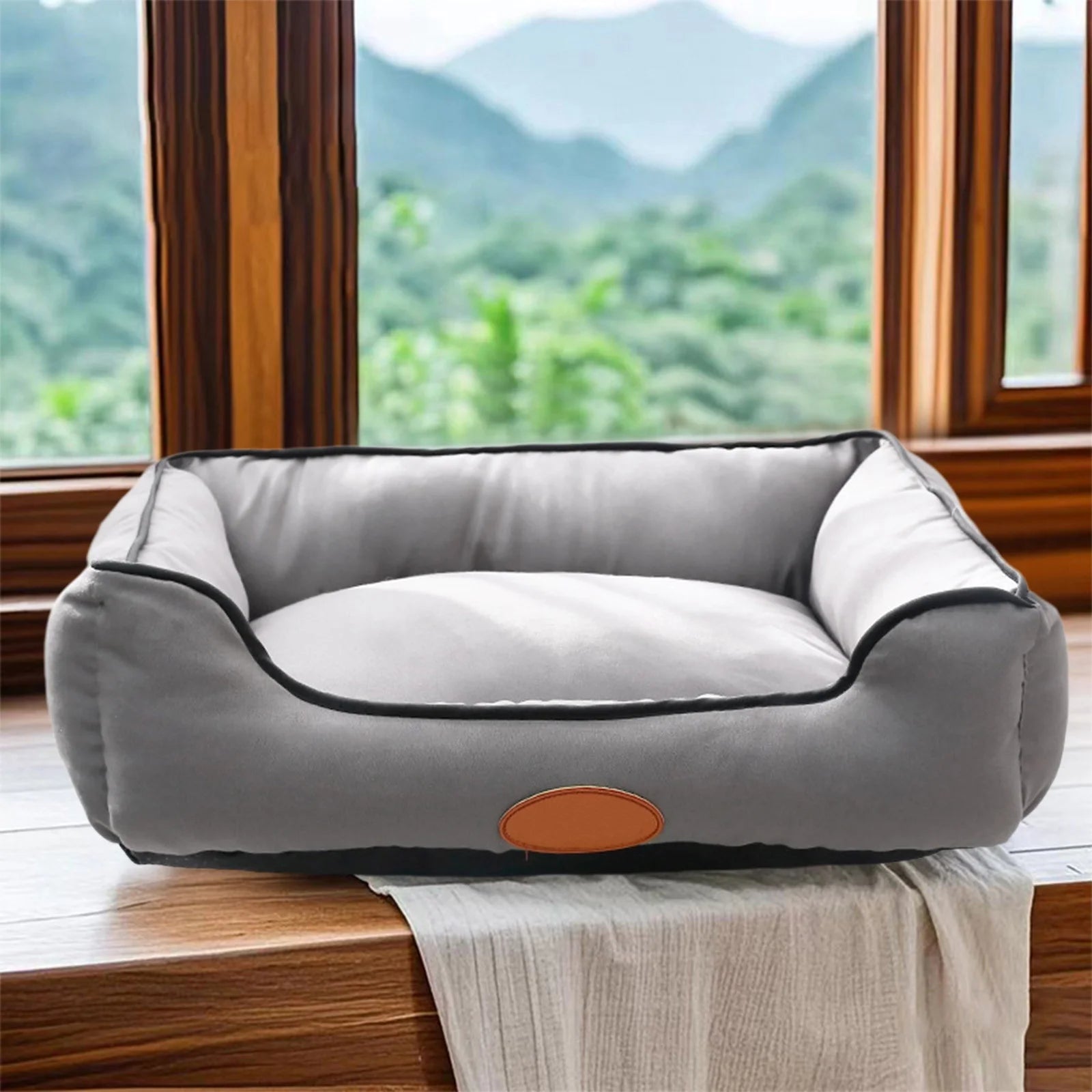 Dog Bed for Large Medium Small Dogs, Rectangle Washable Sleeping Puppy Bed, Soft Calming Cat Beds for Indoor Cats, Orthopedic Pet Sofa Bed, Anti-Slip Bottom