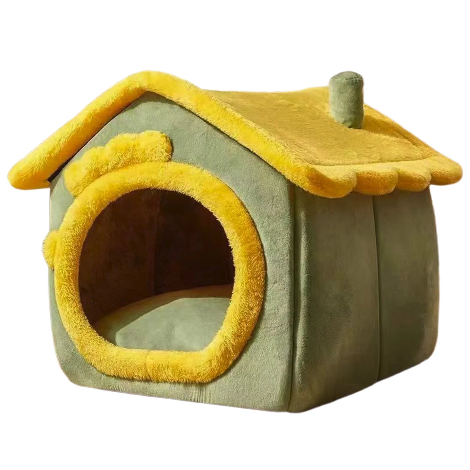 Cat House, Foldable Pet Cats Dog House Cats Beds Cats Tent Prevents Slip Bottom Removable Roof Soft Comfortable Pet Products