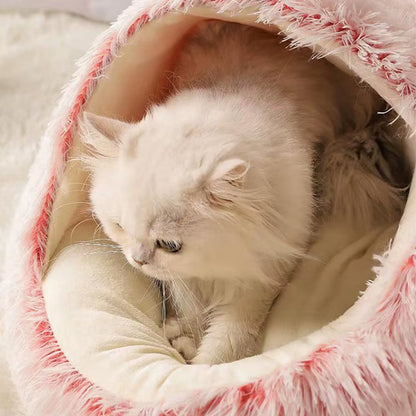 Winter Plush Pet Cat Bed round Cat Cushion Cat House Warm Cats Basket Pet Sleep Bag Kitten Nest Kennel for Pet Dog Cats