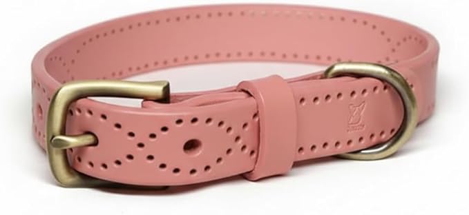 Genuine Leather Dog Collar - Perforated, Quick Release Buckle,
