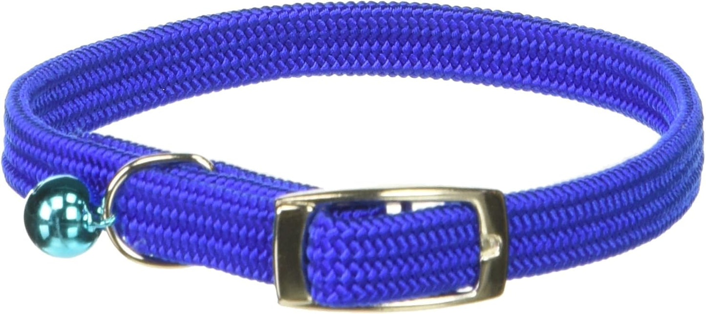 Kool Kat Elastic Cat Safety Collar with Bell, Green, 10"