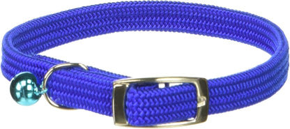 Kool Kat Elastic Cat Safety Collar with Bell, Green, 10"