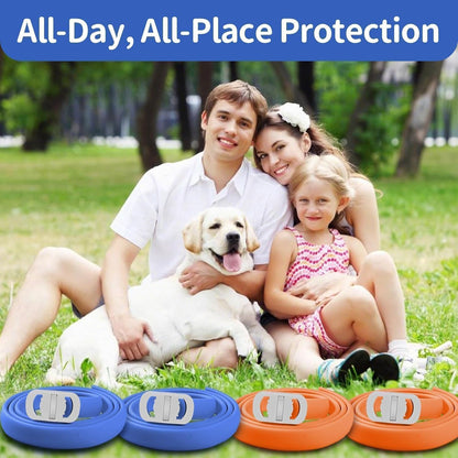 Ultimate Dog Flea and Tick Prevention Collar - 4 Pack, Waterproof & Adjustable for Dogs and Puppies, 32-Month Protection in Blue & Orange