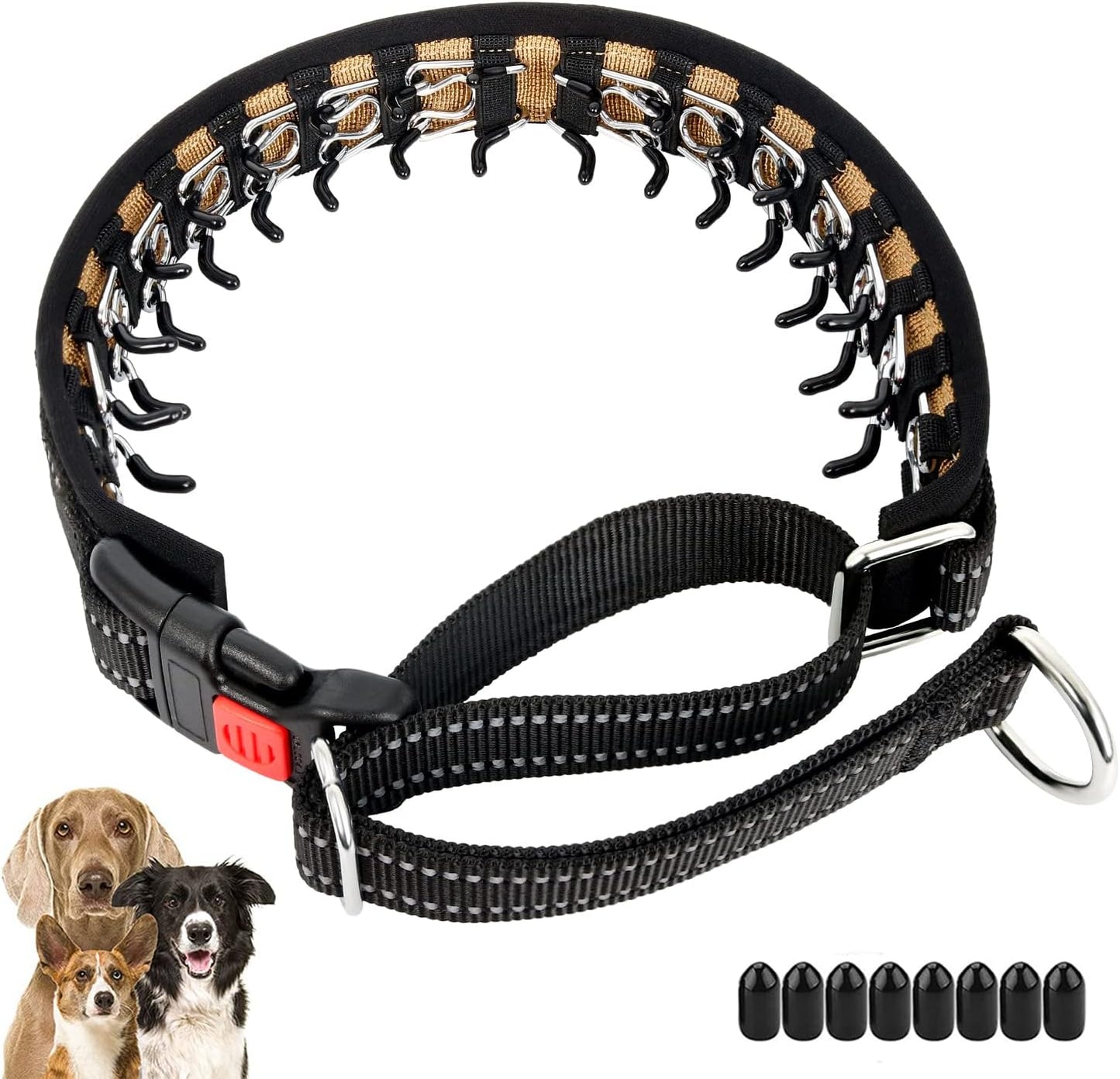 No Pull Dog Collar, Patented Martingale Collar for Small Medium Large Dogs with Buckle and Heavy Duty Nylon for Walking Training Hunting, Safe and Easy to Use(M, Green)