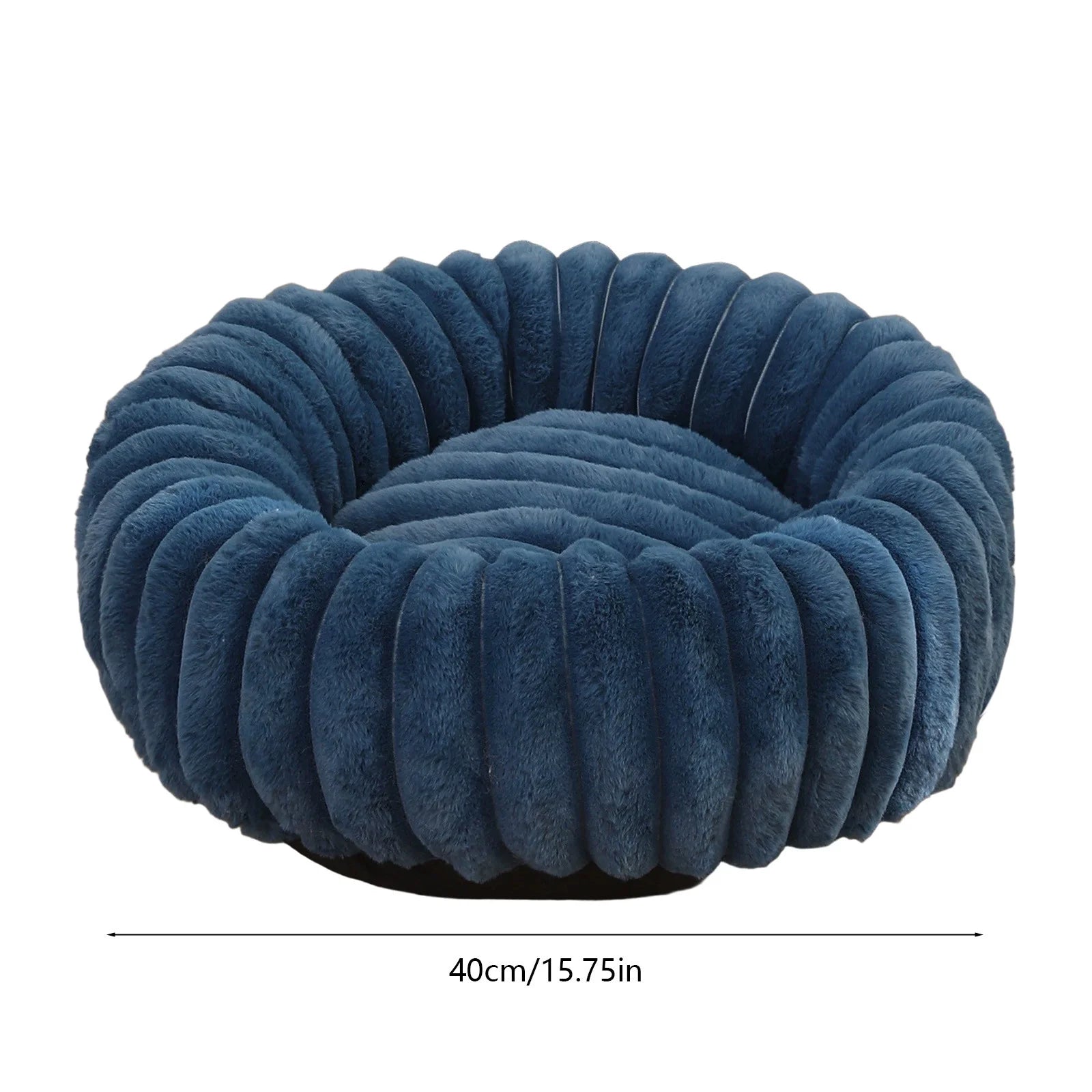 High Pile Plush round Pet Bed Kennel Mat Extra Warm Dog Cat Bed with Raised Edge for Small Medium Pets