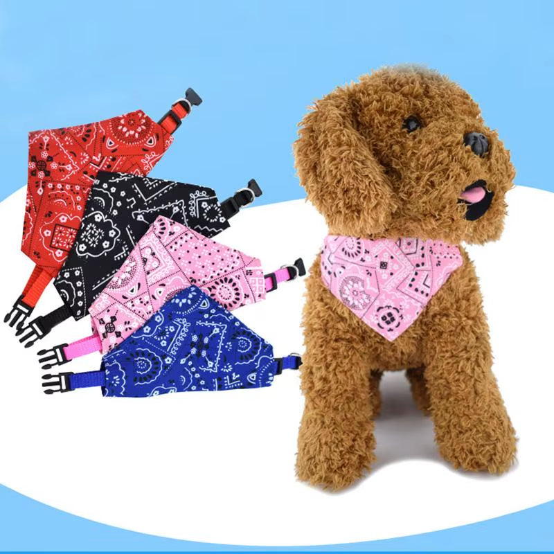 Cat Collar Lovely Adjustable Dog Cat Necktie Pet Triangular Saliva Tie Scarf Dog Bandana Collar
