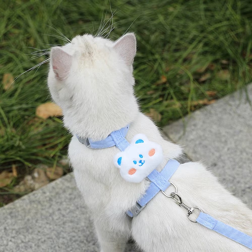 Adjustable Dog Harness for Small Dog Leash Breashable Small Cat Harness and Leash Sets Pet Harness Out Walking Dog Accessories