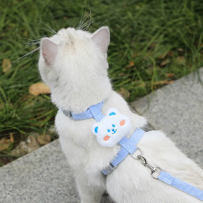 Adjustable Dog Harness for Small Dog Leash Breashable Small Cat Harness and Leash Sets Pet Harness Out Walking Dog Accessories