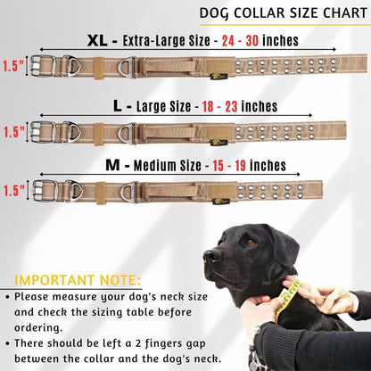 Heavy Duty Dog Collar for Large Dogs - Reflective Collar with Handle for Training, and Walking - Wide, Thick, Tactical, Soft Neoprene Padded