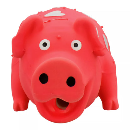 Multipet Pig Interactive Dog Toy - Red