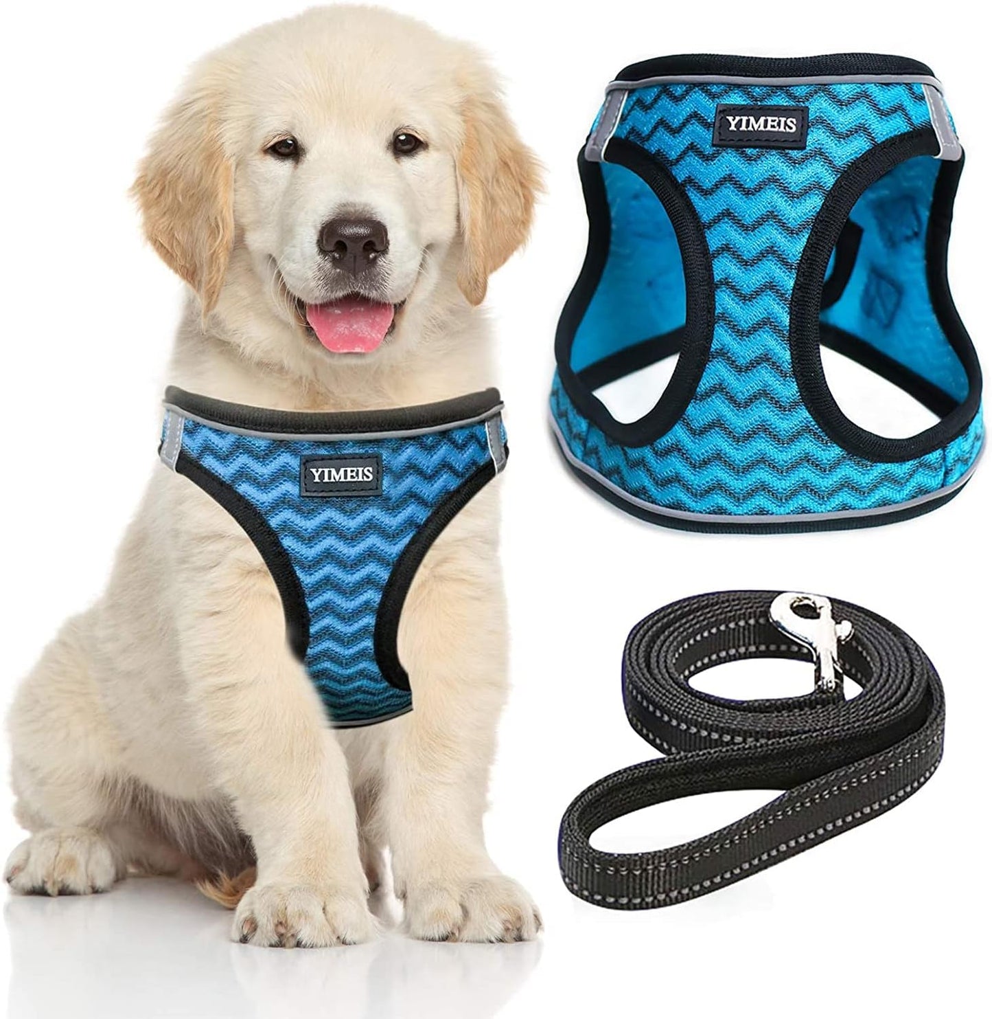 Dog Harness and Leash Set, No Pull Soft Mesh Pet Harness, Reflective Adjustable Puppy Vest for Small Medium Large Dogs, Cats (Pink, X-Small (Pack of 1)