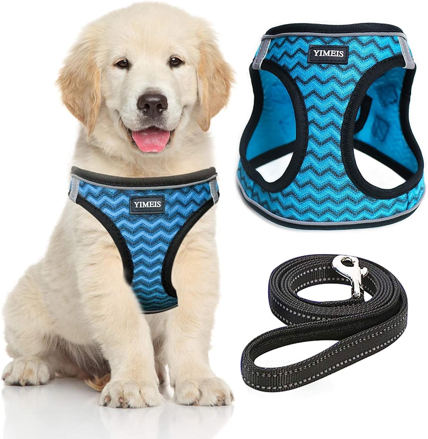 Dog Harness and Leash Set, No Pull Soft Mesh Pet Harness, Reflective Adjustable Puppy Vest for Small Medium Large Dogs, Cats (Pink, X-Small (Pack of 1)