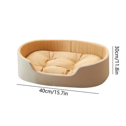 Pet Summer Chair Bed, Household Dog Bed, Cool Pet Bed Nests with Cotton Mat, Washable and Comforts Dog Bed, Calming Pet Mat with Non-Slip Bottom, Large Oval Shape Soft Pet Kennel