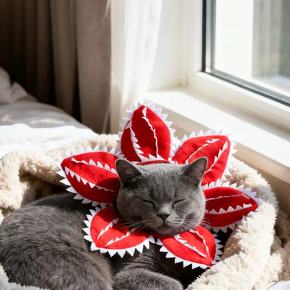 Winter Funny Cat Hat Demogorgon Scary Flower Costume Adjustable Pet Headwear Birthday Party Accessories for Dogs Cats Pet Items