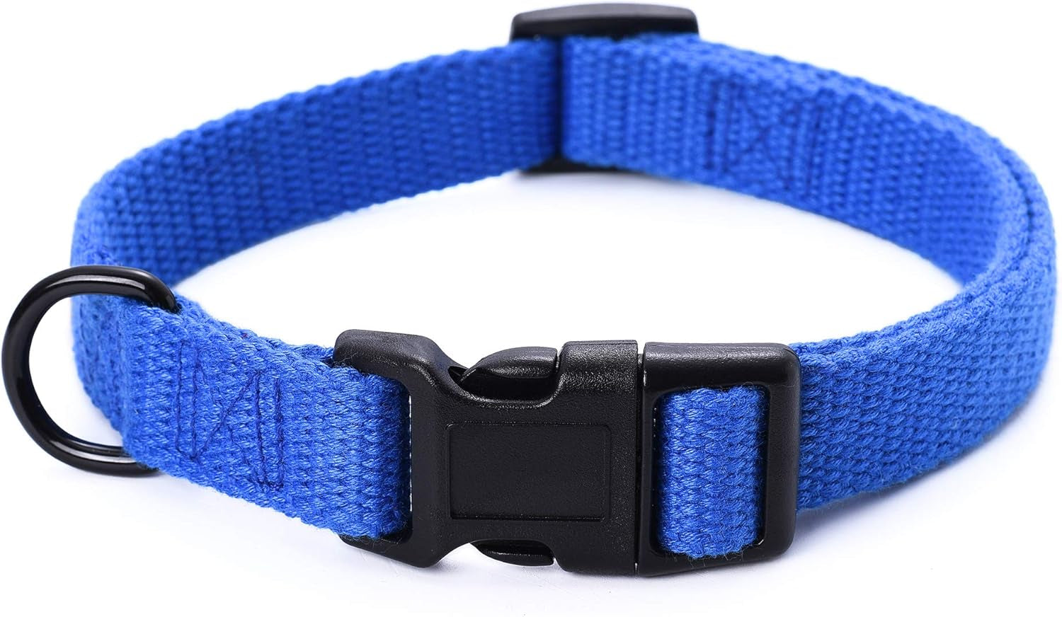 | Genuine Leather Dog Collar | Heavy Duty Canvas Dog Collars with Adjustable Rust-Proof Metal Pin Buckle | Boy Dog Collars for Medium Dogs(Pin Buckle-Turquoise Green)