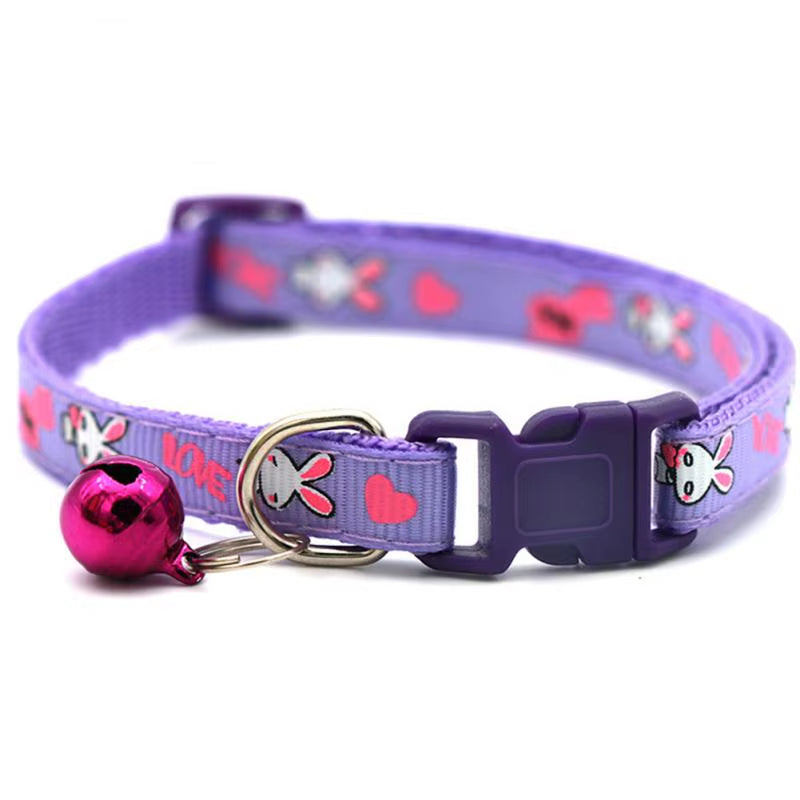 Pet Cat Dog Collar Easter Bunny Rabbit Cat Collar Buckle Necklace with Bell Collar for Cat Dog Pet Supplies Cat Accessories