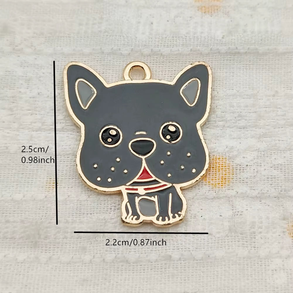 10Pcs Dog Charm Jewelry Accessories Diy Making Craft Enamel Necklace Earring Pendant Keychain Charms Alloy Metal Gold Plated