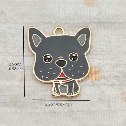 10Pcs Dog Charm Jewelry Accessories Diy Making Craft Enamel Necklace Earring Pendant Keychain Charms Alloy Metal Gold Plated