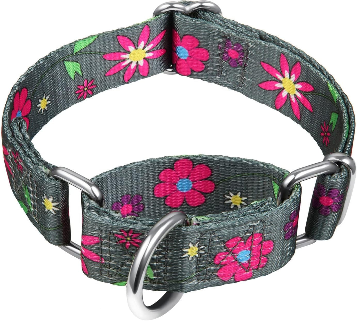 Martingale Dog Collar No Pull Pet Collar Heavy Duty Dog Martingale Collars Silky with Unique Geometric Pattern for Medium and Large Dogs (Large, Turquoise)
