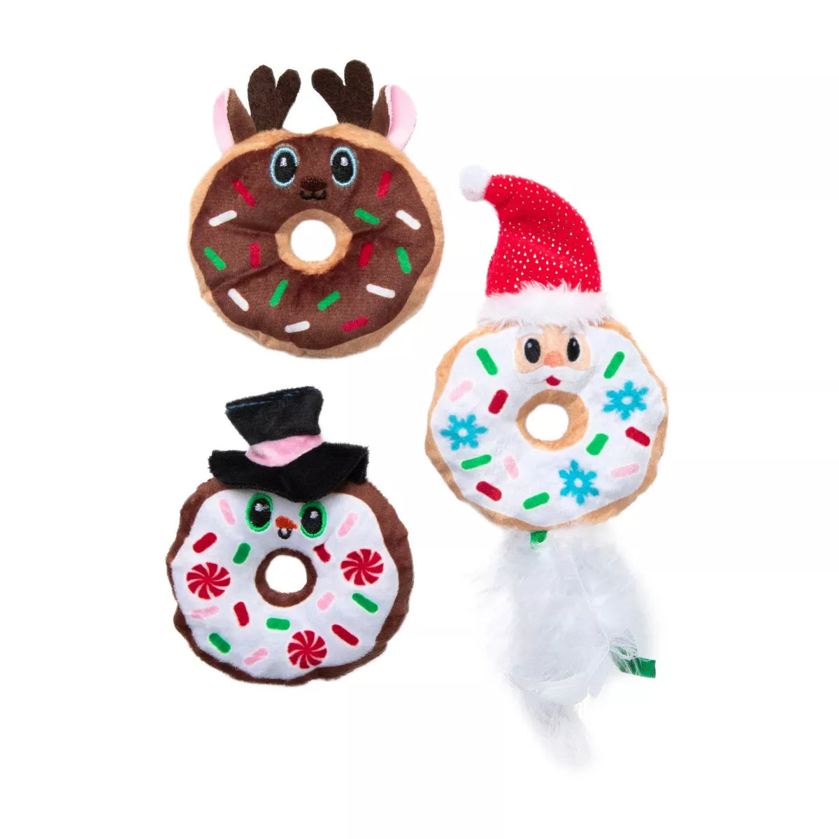 Quirky Kitty Deck the Donuts Cat Plush Toy - White