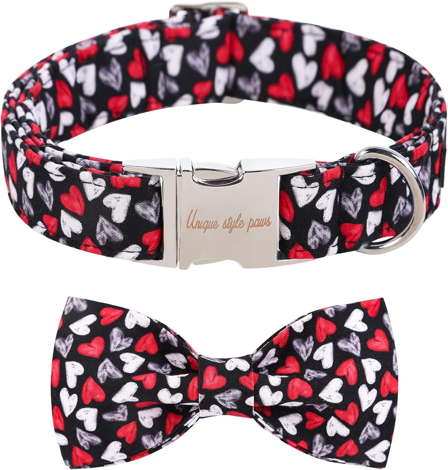 Plaid Dog Collar with Bow Pet Gift Adjustable Soft and Comfy Bowtie Collars for Small Medium Large Dogs