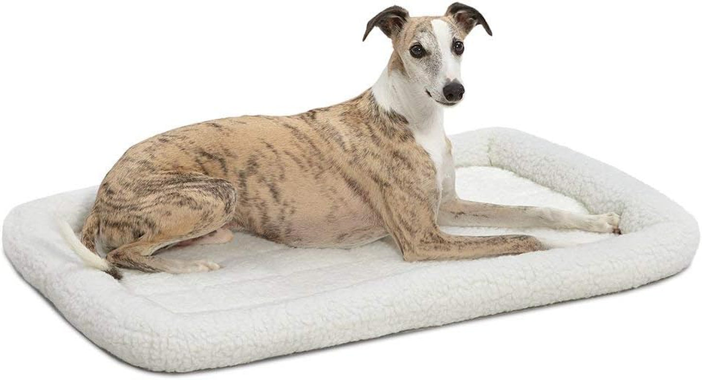 Cozy Gray Faux Fur Bolster Dog Bed - Ultra-Soft, Machine Washable, Perfect for XXS Dogs and Cats in 18-Inch Crates and Carriers