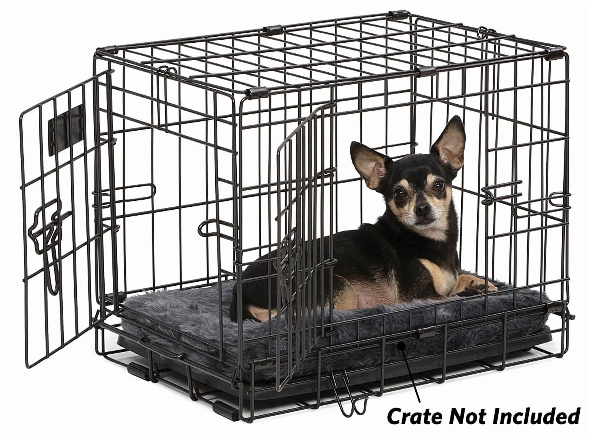 / Quiettime Fleece, Plush Bolstered Bed/ Fits 18-Inch Crate/ Model-40218-Gy