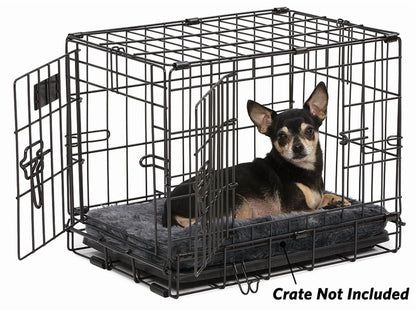 / Quiettime Fleece, Plush Bolstered Bed/ Fits 18-Inch Crate/ Model-40218-Gy