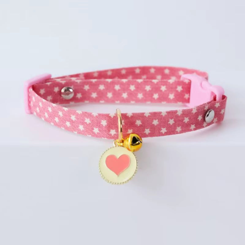 Collar Sakura Heart Fruit Cat Plaid Cat Collars Bell Cartoon Necklace Adjustable Collar for Cat Small Dog Pet Cat Accessories