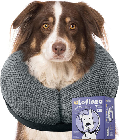 Soft Inflatable Dog Cone for Large Medium Small Dogs Cats - Neck Donut, E Collar Alternatives for Recovery