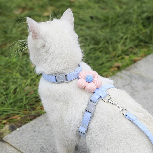 Adjustable Dog Harness for Small Dog Leash Breashable Small Cat Harness and Leash Sets Pet Harness Out Walking Dog Accessories