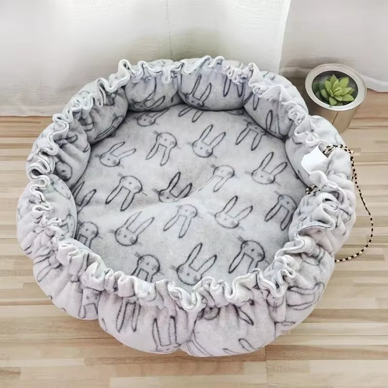 Drawstring Creative Soft Warm Nest Dual-Use Adjustable Pet Bed Nest Bed Pet Cushion for Cats Puppies Pet Supplies