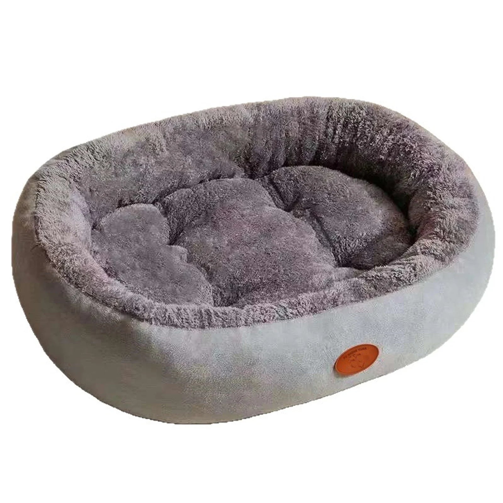 Oval Pet Bed Orthopedic Bed Fleece Warmth Pet Pad for Cat & Small Dog