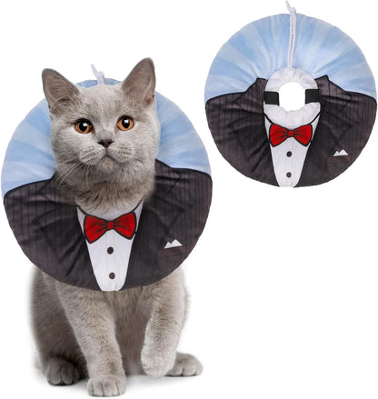 Cat Cone Collars Soft, Cat Recovery E Collars after Surgery to Stop Licking, Adjustable Elizabeth Circle Collar Cute Pet Donut Pillow for Cats Kitten Small Dogs, Cute Shark S