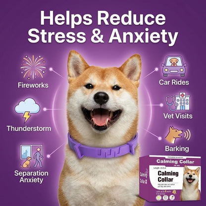 4 Pack Calming Collars for Dogs - Adjustable Silicone for 60 Days of Pheromone Anxiety Relief and Separation Support