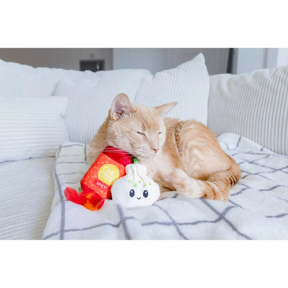 Quirky Kitty Chili Crisp Cat Plush Toy - Red