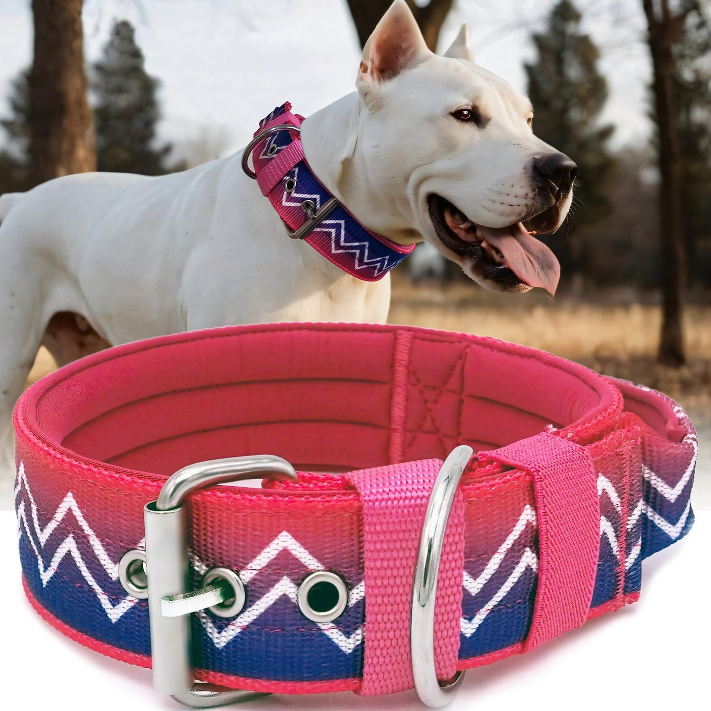 Neckshield Control Dog Collar for Large Dogs-2 Inches Wide with Pressure-Relief Padding, Professional Protection for Large & Giant Breeds, Jungle Night L