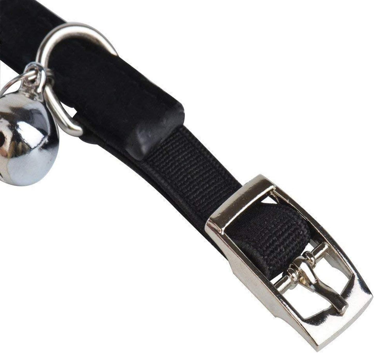 Soft Velvet Safe Cat Adjustable Collar Bling Diamante with Bells,11 Inch for Small Dogs and Cats (Black)