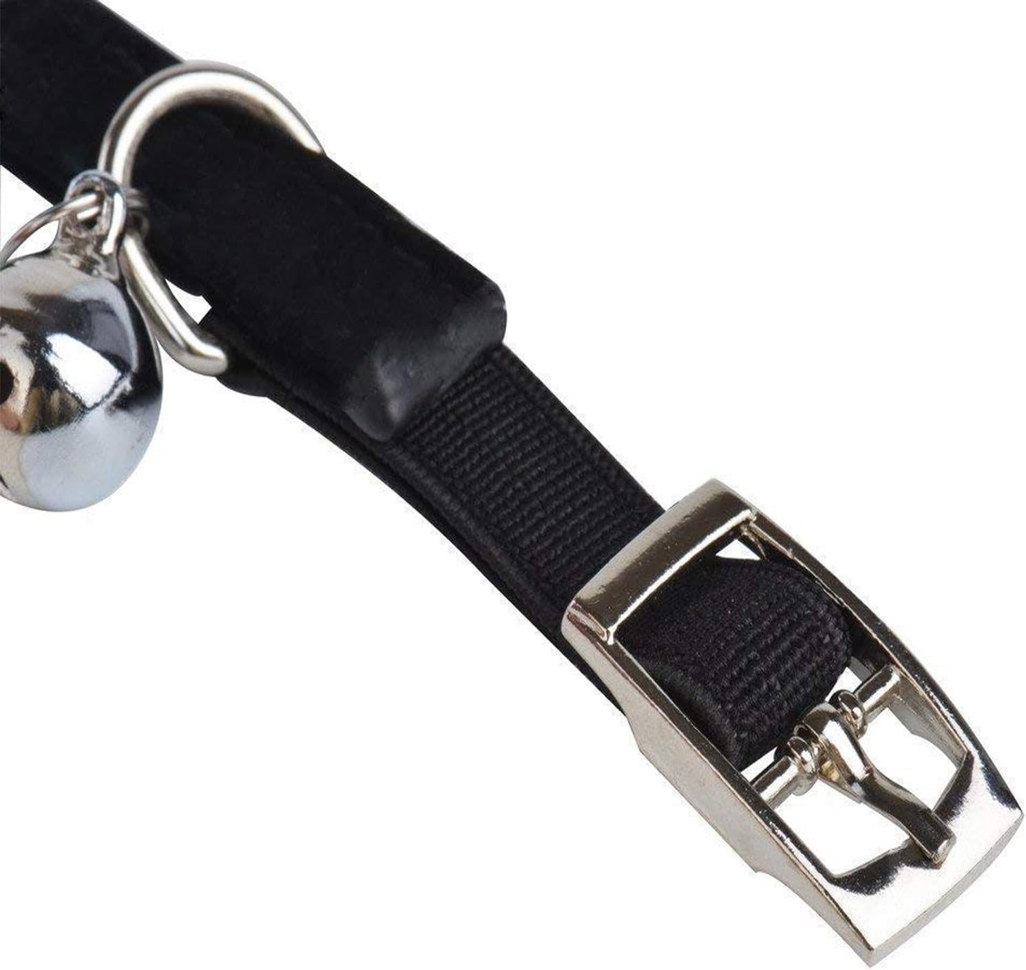 Soft Velvet Safe Cat Adjustable Collar Bling Diamante with Bells,11 Inch for Small Dogs and Cats (Black)