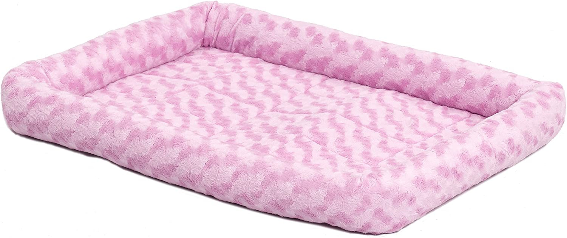 Cozy Gray Faux Fur Bolster Dog Bed - Ultra-Soft, Machine Washable, Perfect for XXS Dogs and Cats in 18-Inch Crates and Carriers