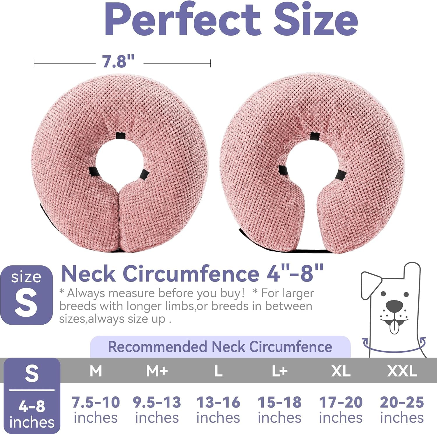 Soft Inflatable Dog Cone for Large Medium Small Dogs Cats - Neck Donut, E Collar Alternatives for Recovery