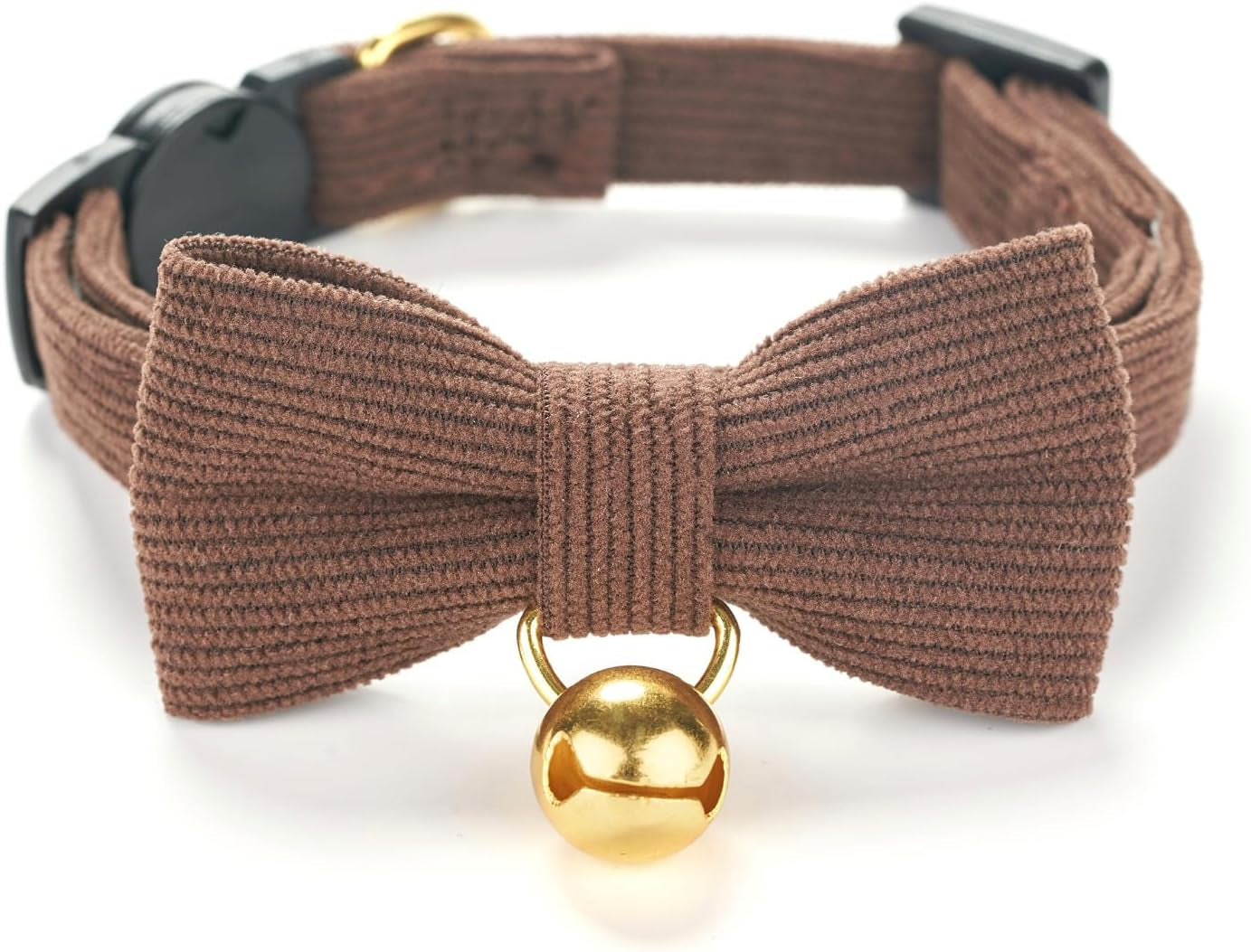 Cotton Breakaway Cat Collar with Bow Tie and Bell, Adjustable Cute Soft Corduroy Kitten Collars for Girl Cats