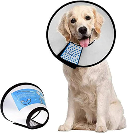 Dog Cone Collar Adjustable after Surgery, Comfortable Pet Recovery Collar & Cone for Large Medium Small Dogs, Elizabethan Dog Neck Collar Plastic Practical （L）
