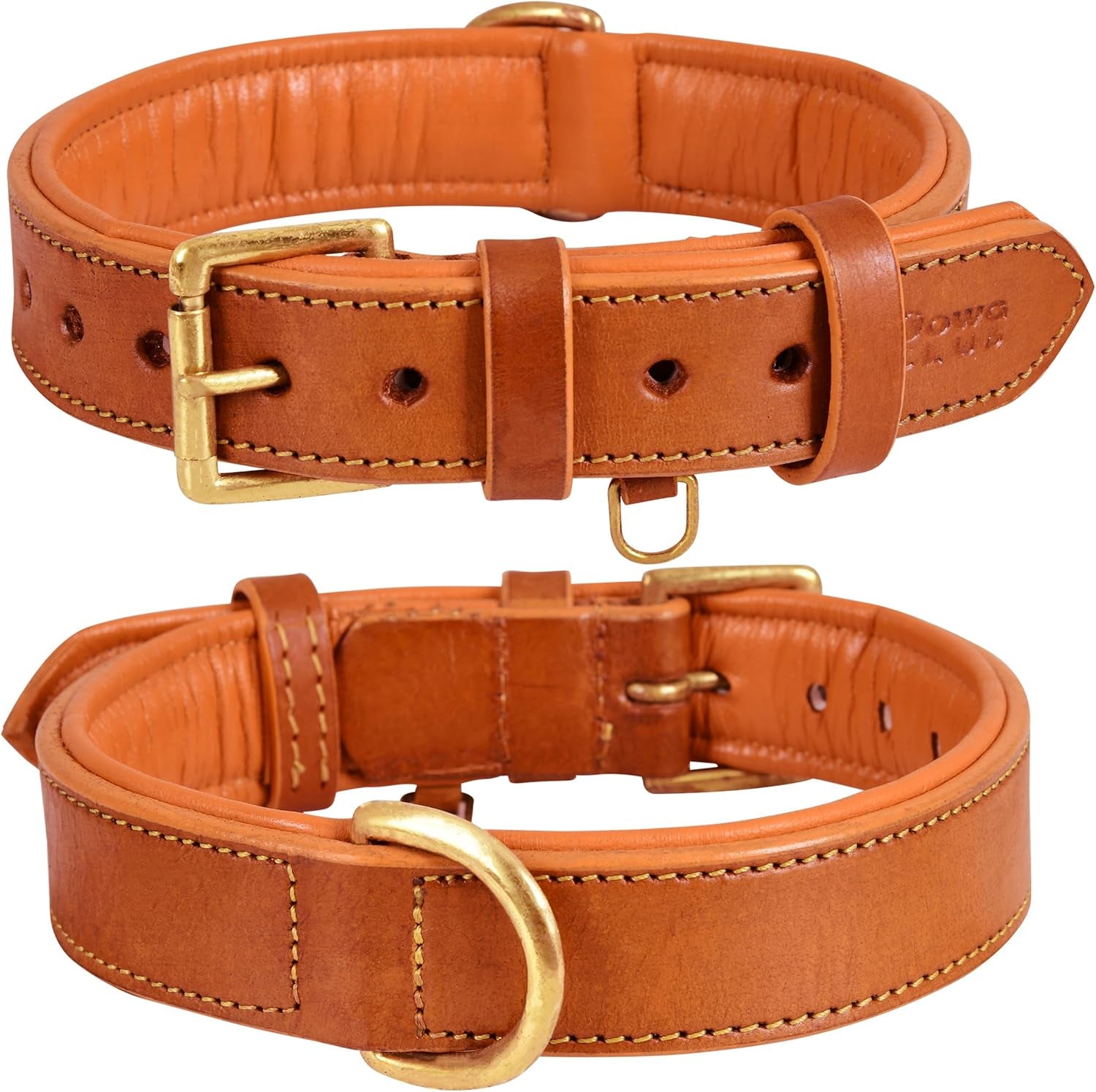 Genuine Leather Dog Collar | Full Grain, Heavy Duty, Comfortable, Padded, Strong | Best for Pups, Small, Medium, Large & XL Breeds (Small (Fit Neck Size 11.5"-14.5"), Dark Pink)