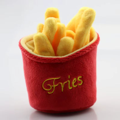 1PC Dog Chew Toy Separate Combination Food Toy with Sound Hamburger Chicken Leg French Fries Pet Toy