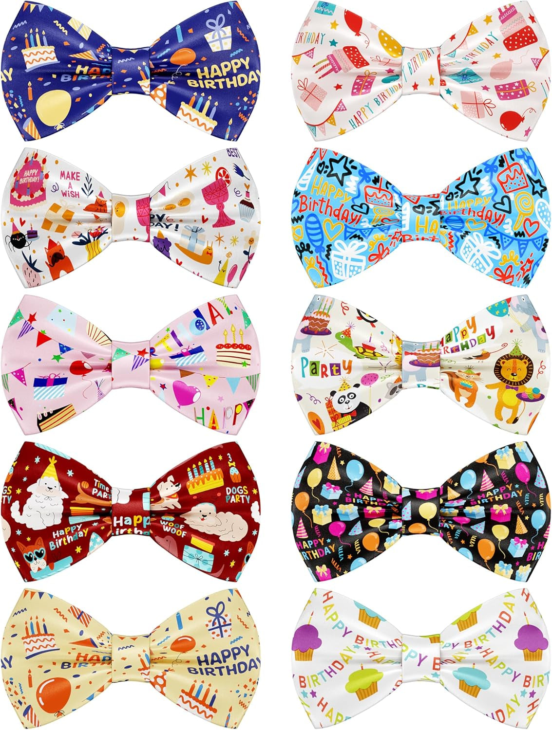 10 Pack Plaid Small Dog Bow Ties Sliding Collar Attachments Puppy Cats Classic Bowties for Medium Dogs Rainbow Bowknots Christmas Party Holiday Pet Grooming Accessories(Small)