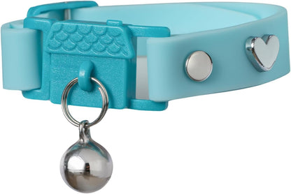 Tangerine Cat Collar with Bell. Breakaway Collar. Won'T Rub Fur. Lightweight, Soft & Comfy