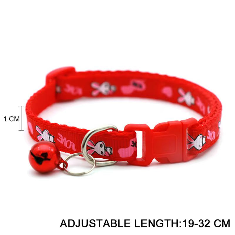 Pet Cat Dog Collar Easter Bunny Rabbit Cat Collar Buckle Necklace with Bell Collar for Cat Dog Pet Supplies Cat Accessories